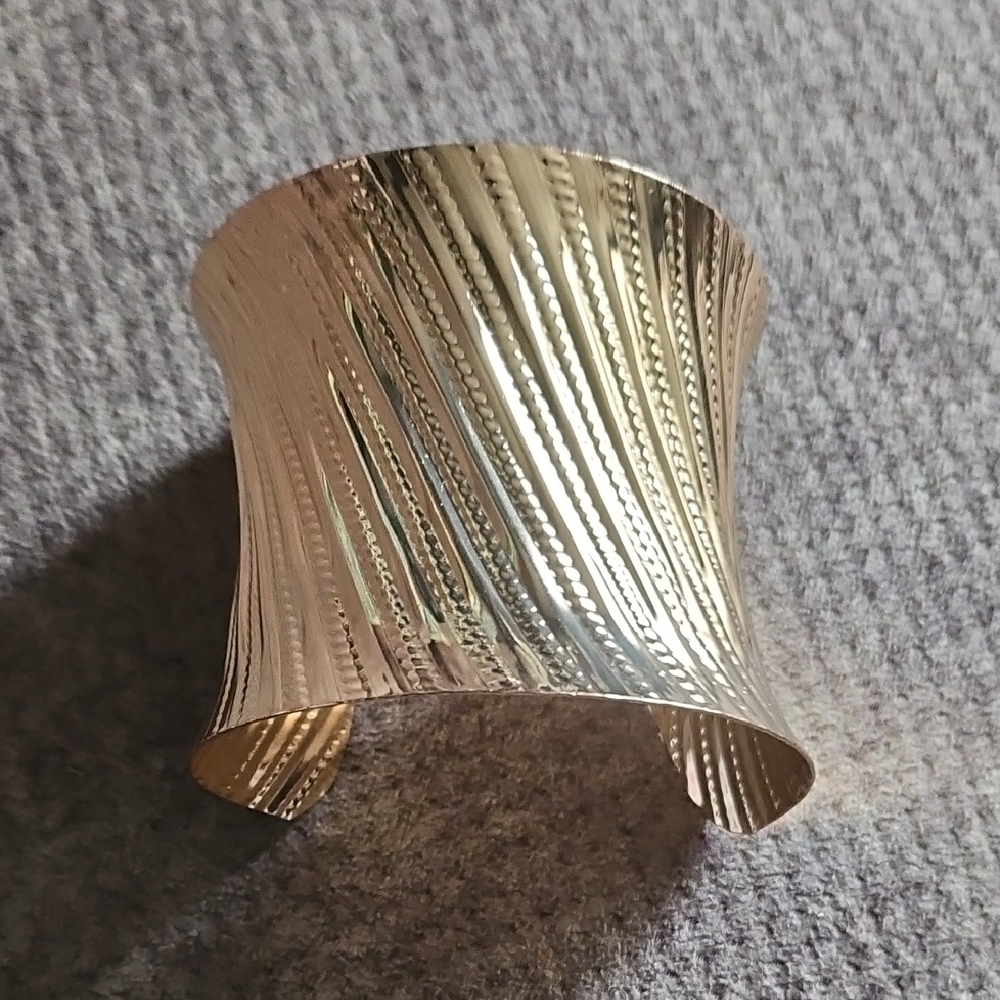 Unlisted Gold Textured Cuff Bracelet